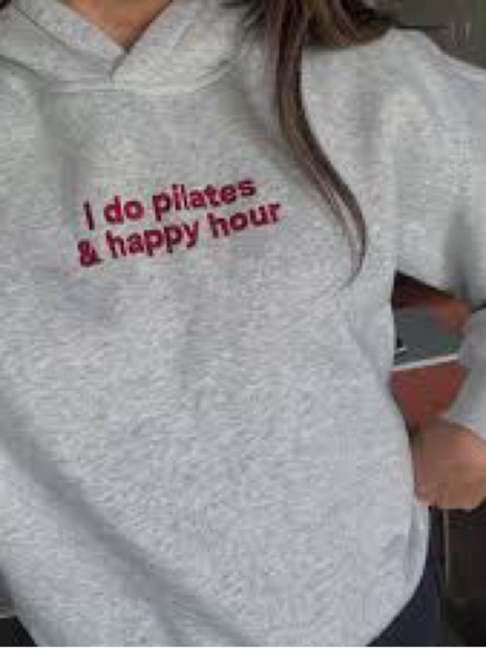 Abercrombie & Fitch Embroidered Hoodie I do Pilates & happy hour